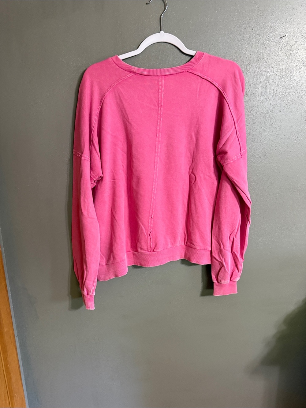 easel Pink Floral Peace Sign Crewneck Sweatshirt - Picture 3 of 4